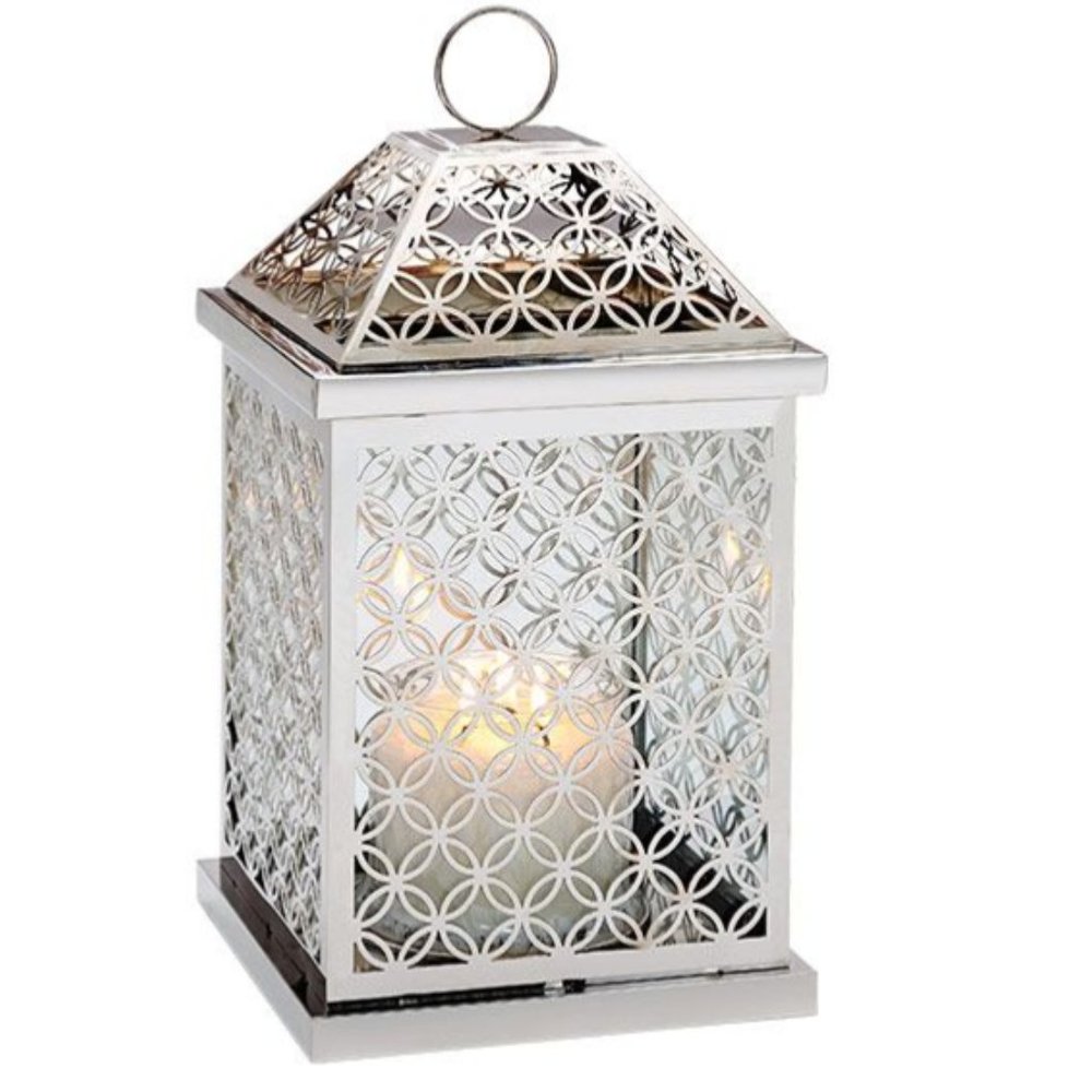 PartyLite Infinite Circles Silvertone Lantern